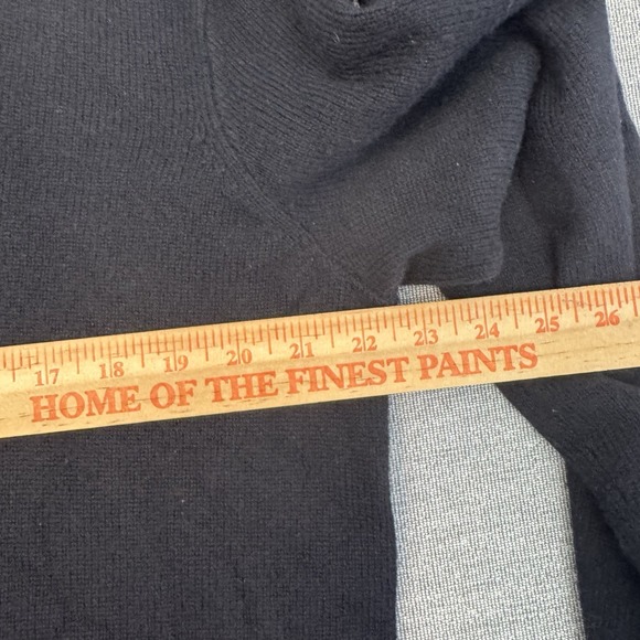 Polo Ralph Lauren Men 100% Lambs Wool L Black V Neck Sweater Logo Preppy Classic - Picture 9 of 12